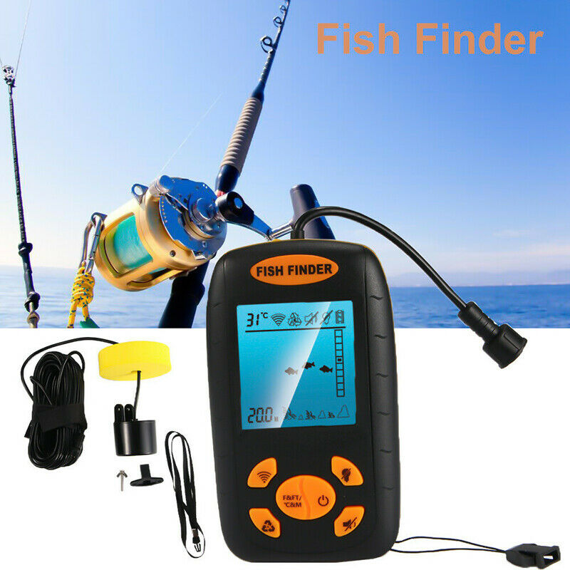 100M Portable Fish Finder Echo Sonar Alarm Sensor Transducer Fishfinder 328Feet