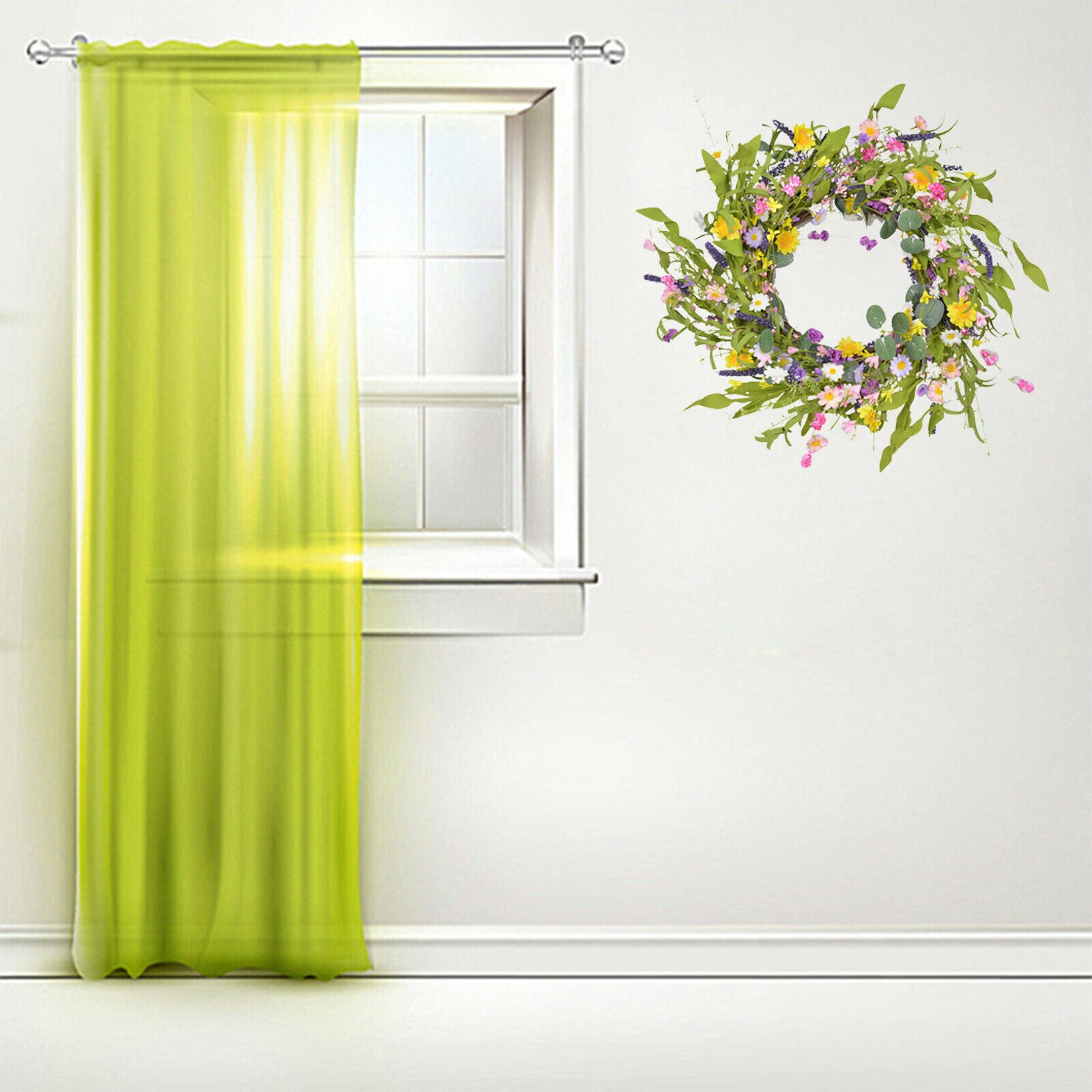 23.6 inch Artificial Flower Wreath Lavender Garland Wedding Decoration