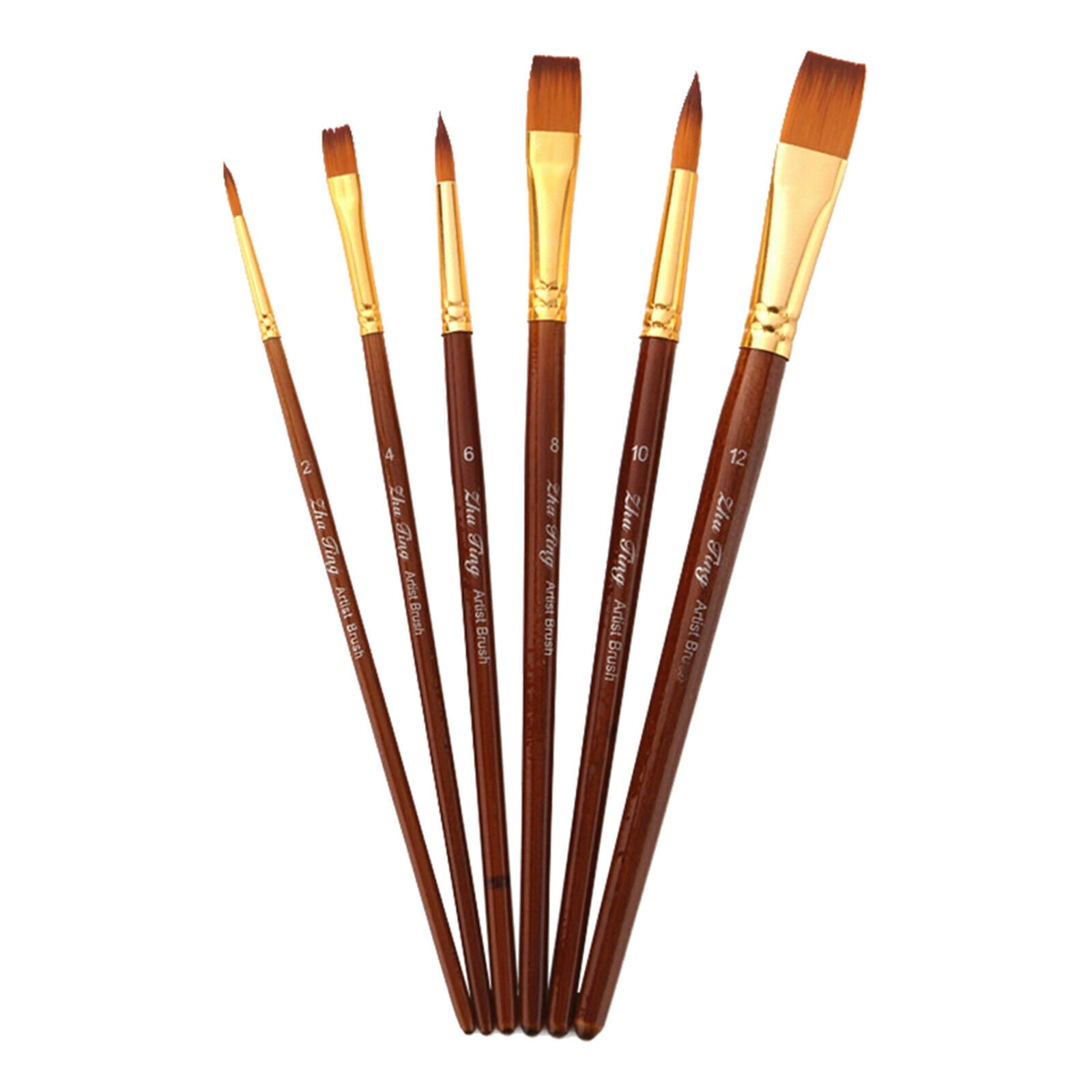 6x Artist Paint Brushes Set DIY Acrylic Oil Watercolor Painting Brushes Tool