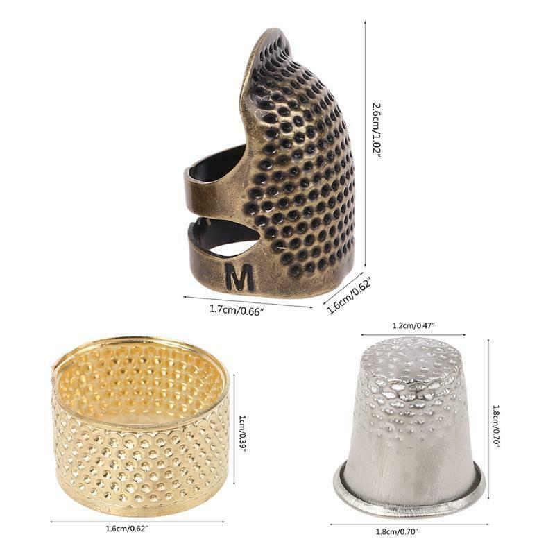 22pcs/set Finger Thimbles Metal Shield Protector Pin Needles Ring Hand Sewing