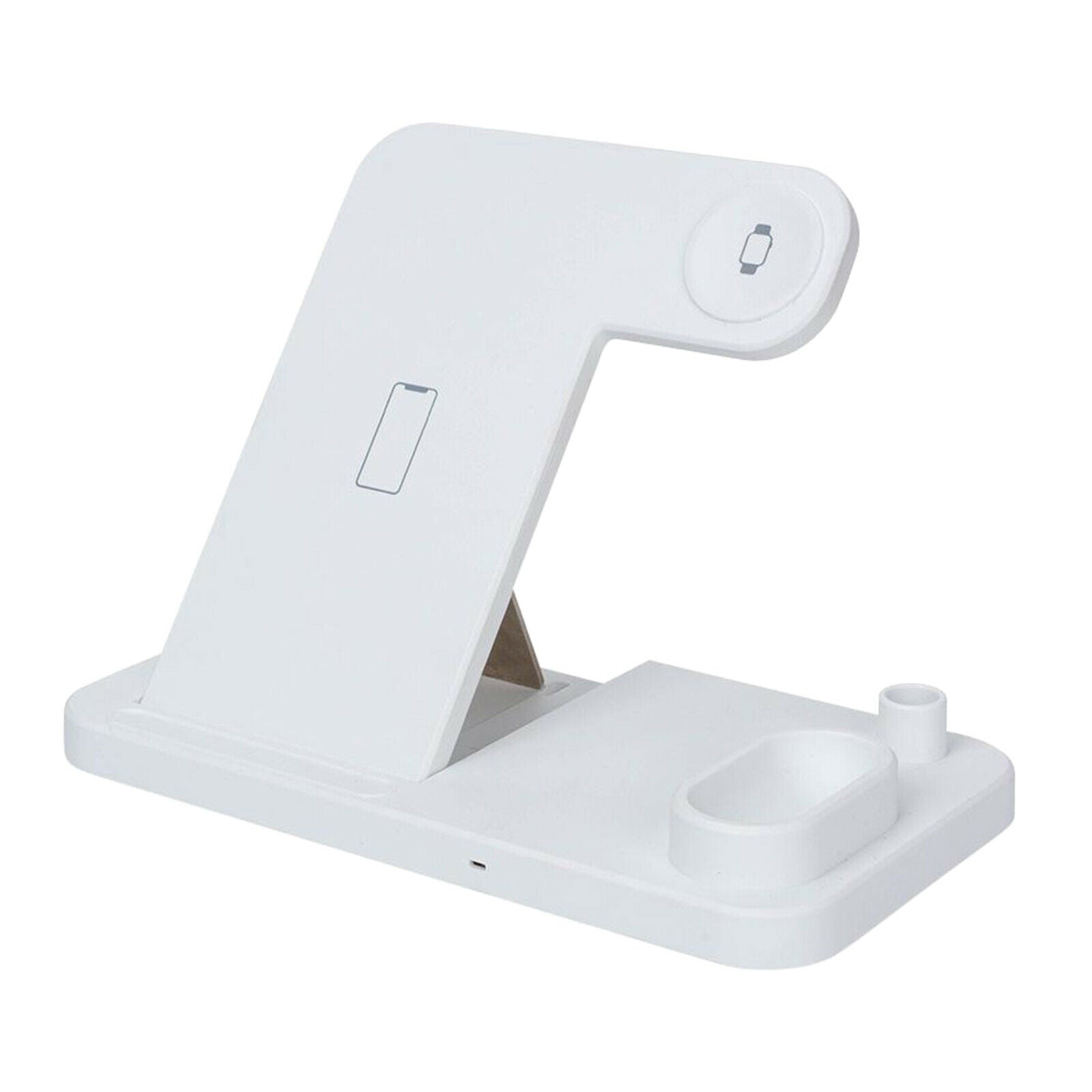 4 in 1 Qi Wireless Charging Station for Watch Phone Pencil UK Plug White