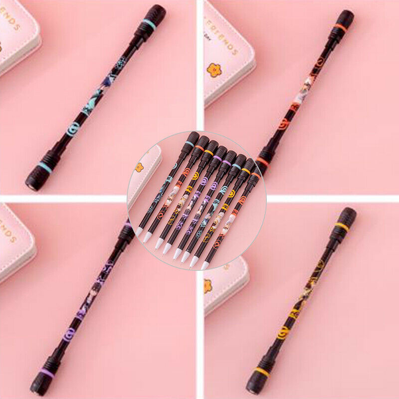 Non Slip Coated Spinning Pen Rolling Pen Ball Point Improve Learning Suppl TH