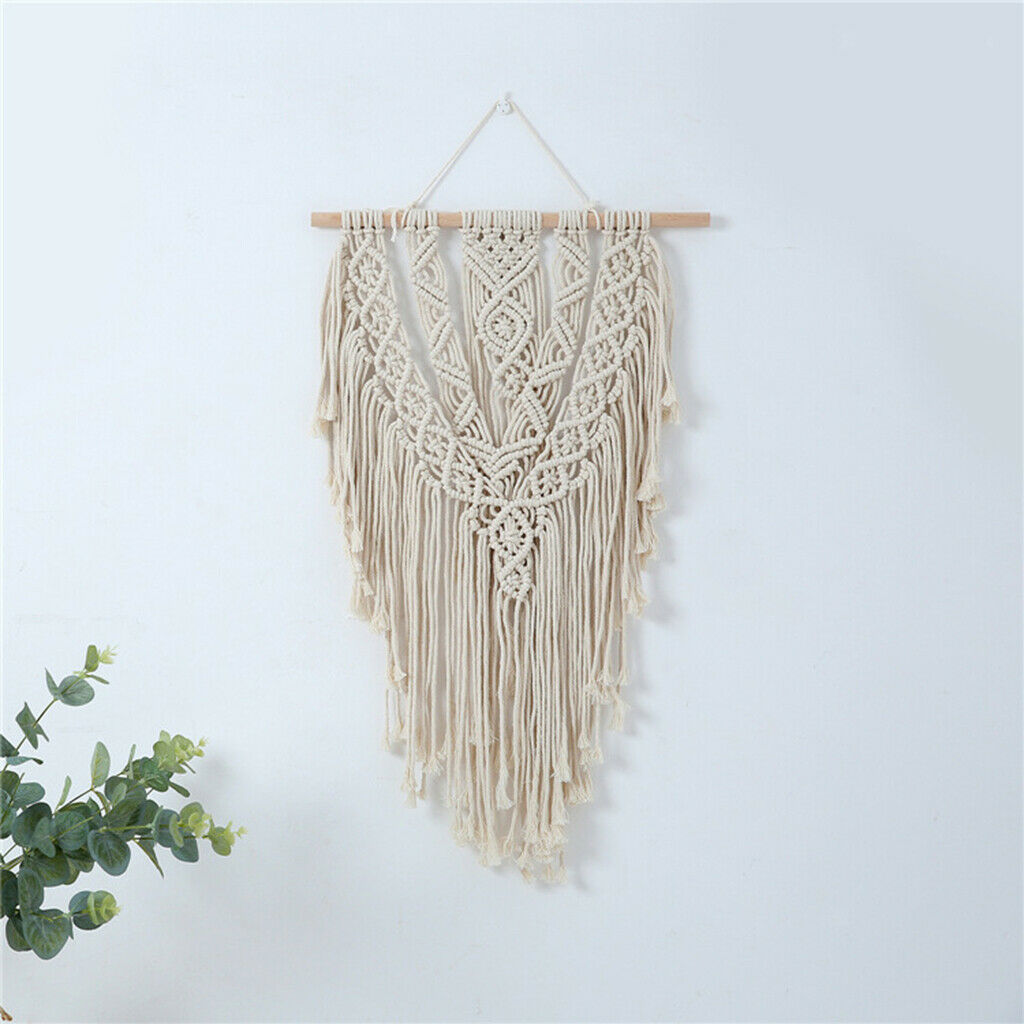 Handmade Boho Cotton Tapestry Macrame Tassel Wedding Wall Hanging Home Dorms