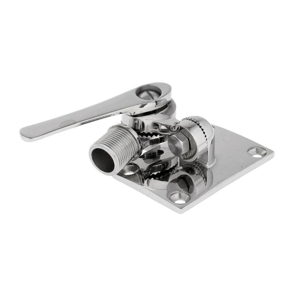 Stainless Steel Adjustable Antenna Support Base For Boats 9.1 X 6.3 Cm Heavy