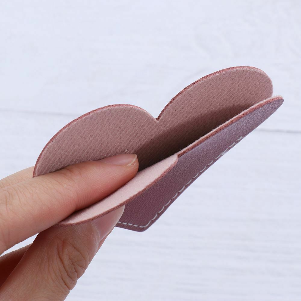 Handmade Love Heart Corner Protective Cover Leather Bookmark Book Page Clip