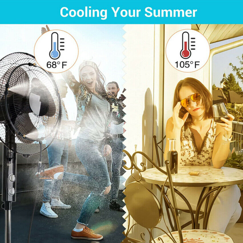 Outdoor Misting System Fan Cooler Water Cooling Mist Garden Kit 8metre Hose