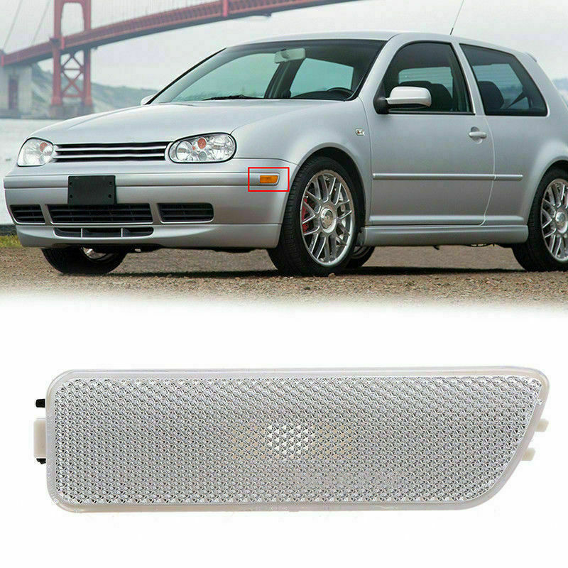Front Bumper Side Marker Turn Signal Light For VW Golf Jetta MK4 White 1999-2005