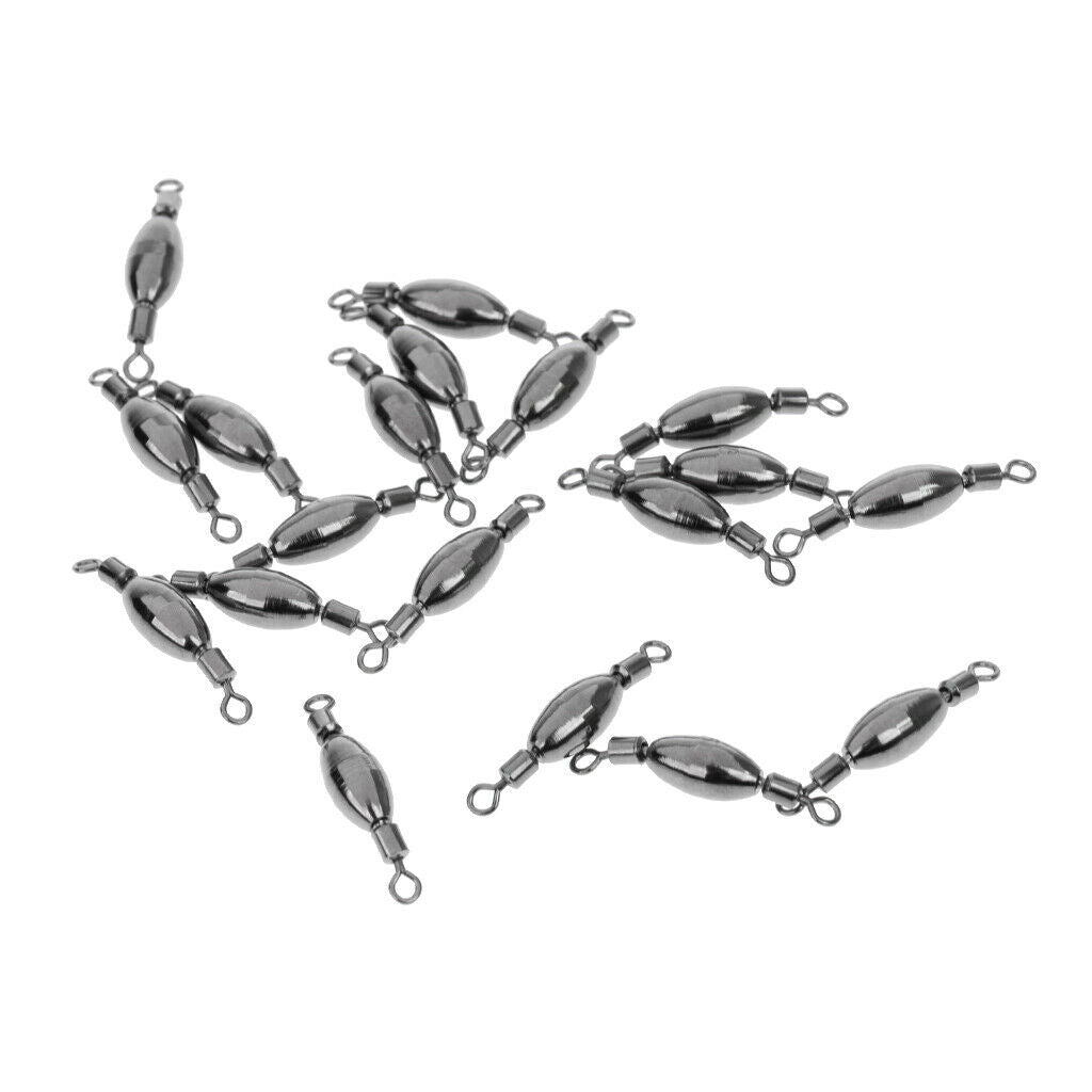 20pcs Quick Sinker Fishing Rolling Barrel Swivels Tackle Accessories 0.8