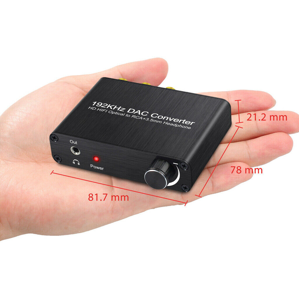 Digital Audio Decoder 192kHz DAC Volume Control Toslink Coaxial Converter