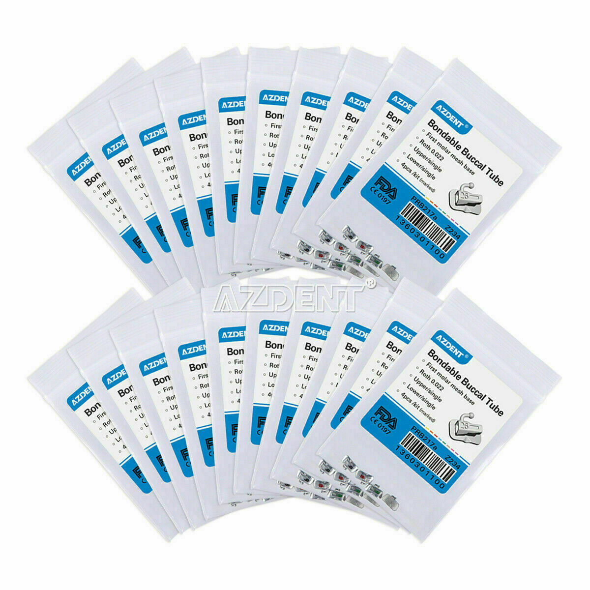 200 x Dental Bondable Buccal Tube Orthodontic Roth.022" For 1st Molar AZDENT