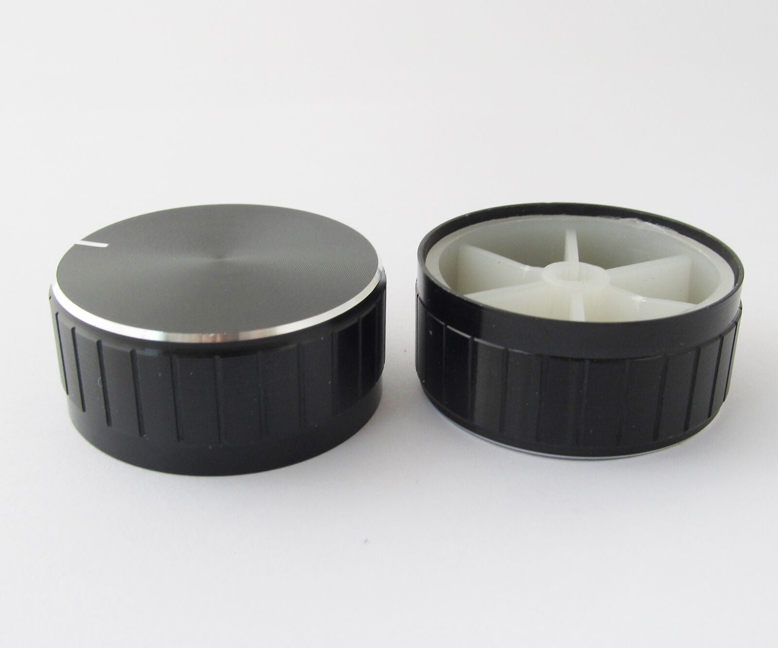 1pc 40x17mm Black Circular Knob Aluminium Cover for Audio Volume Tone Control