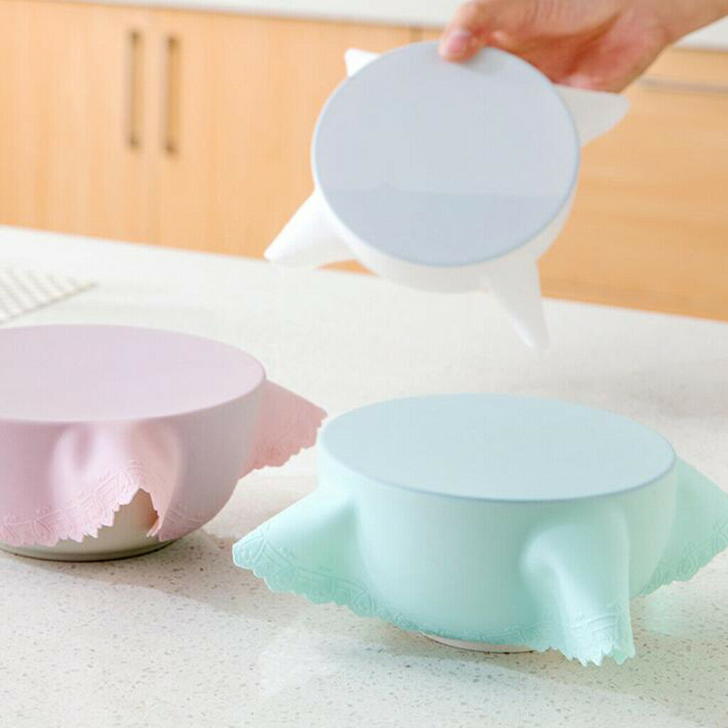 Reusable Silicone Kitchen Food Wrap Seal Bowl Cover Food Fresh Keeping Blue