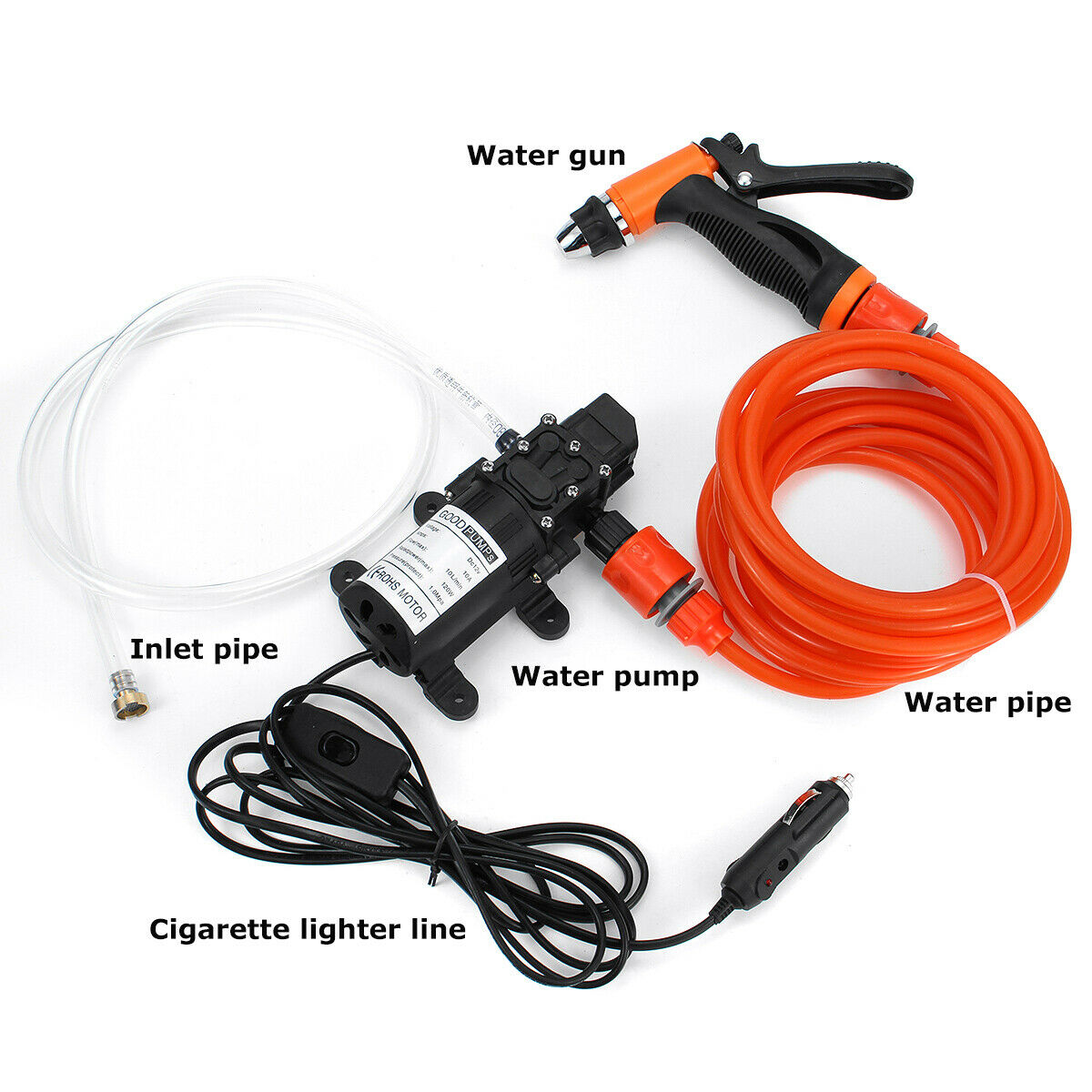 Portable 12V 200PSI High Pressure Car Wash Pump Kit Electric Washer Self  @E â˜ª