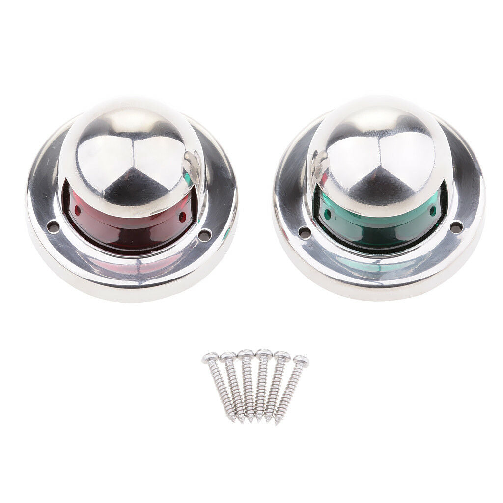 1 Pair Marine Boat Yacht Light 12V Stainless Steel LED Bow Navigation Lights