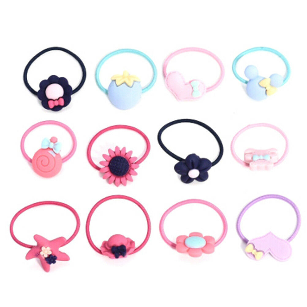 10Pcs Girl hair band ties rope ring elastic hairband ponytai.l8