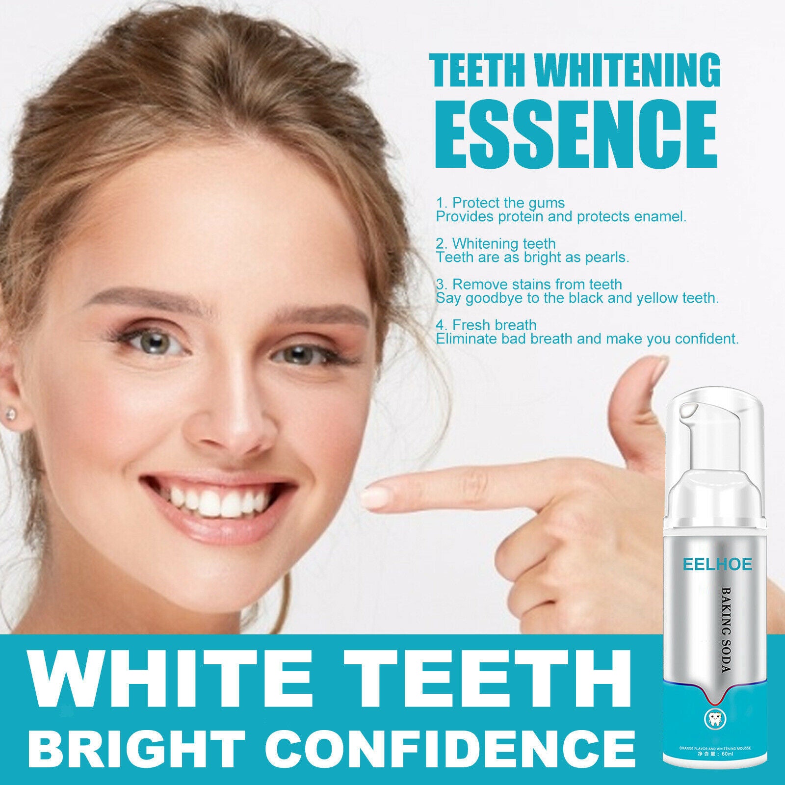 Toothpaste Teeth Whitening Foam 60ml Mouth Wash Freshen Breath