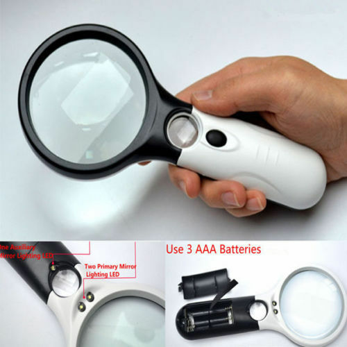 Hot 10X 20X 3 LED Lighting Handheld Magnifier Magnifying Lens Glass Jewelry RC