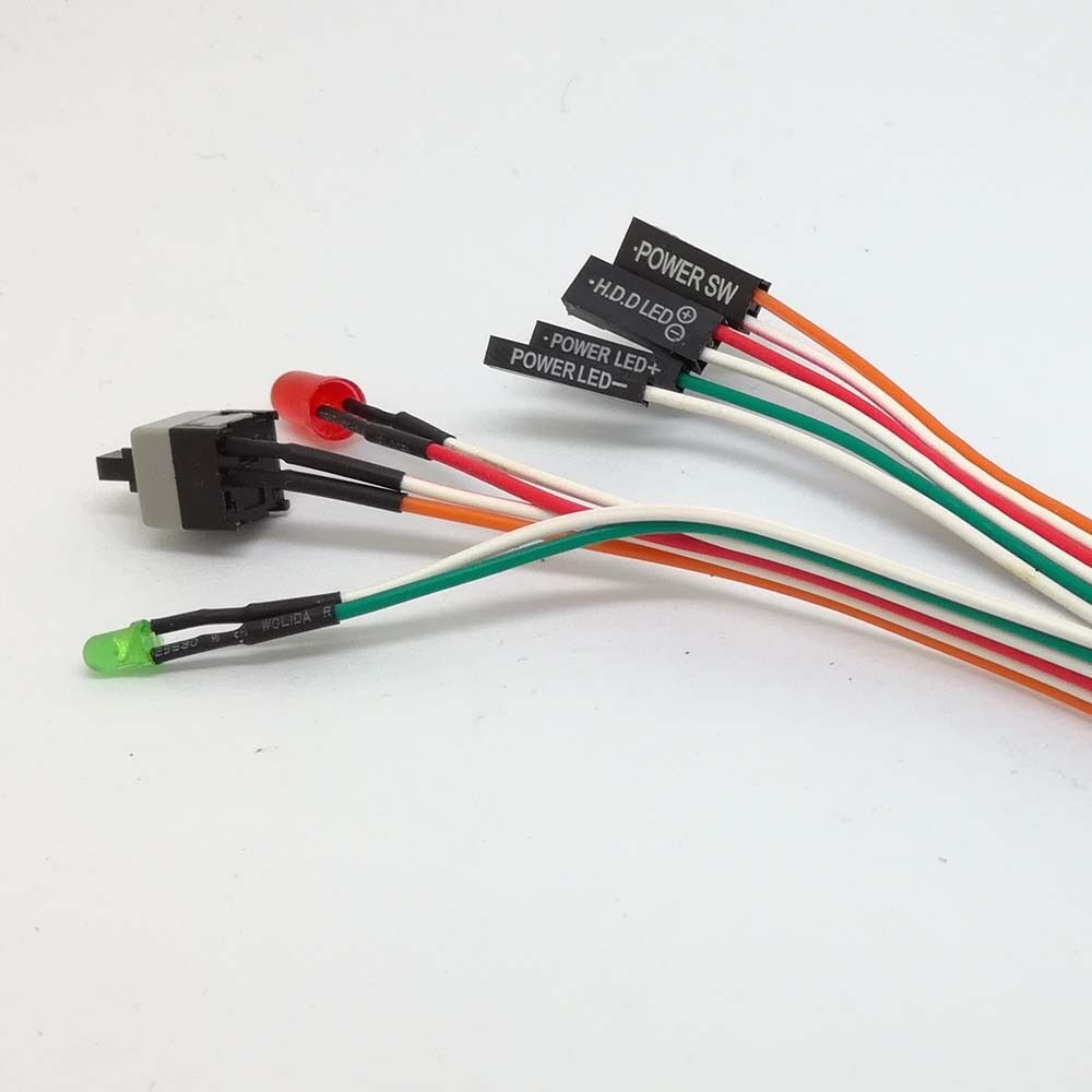 10pcs PC ATX Desktop Power Switch Cable Computer Case On Reset With HDD LED