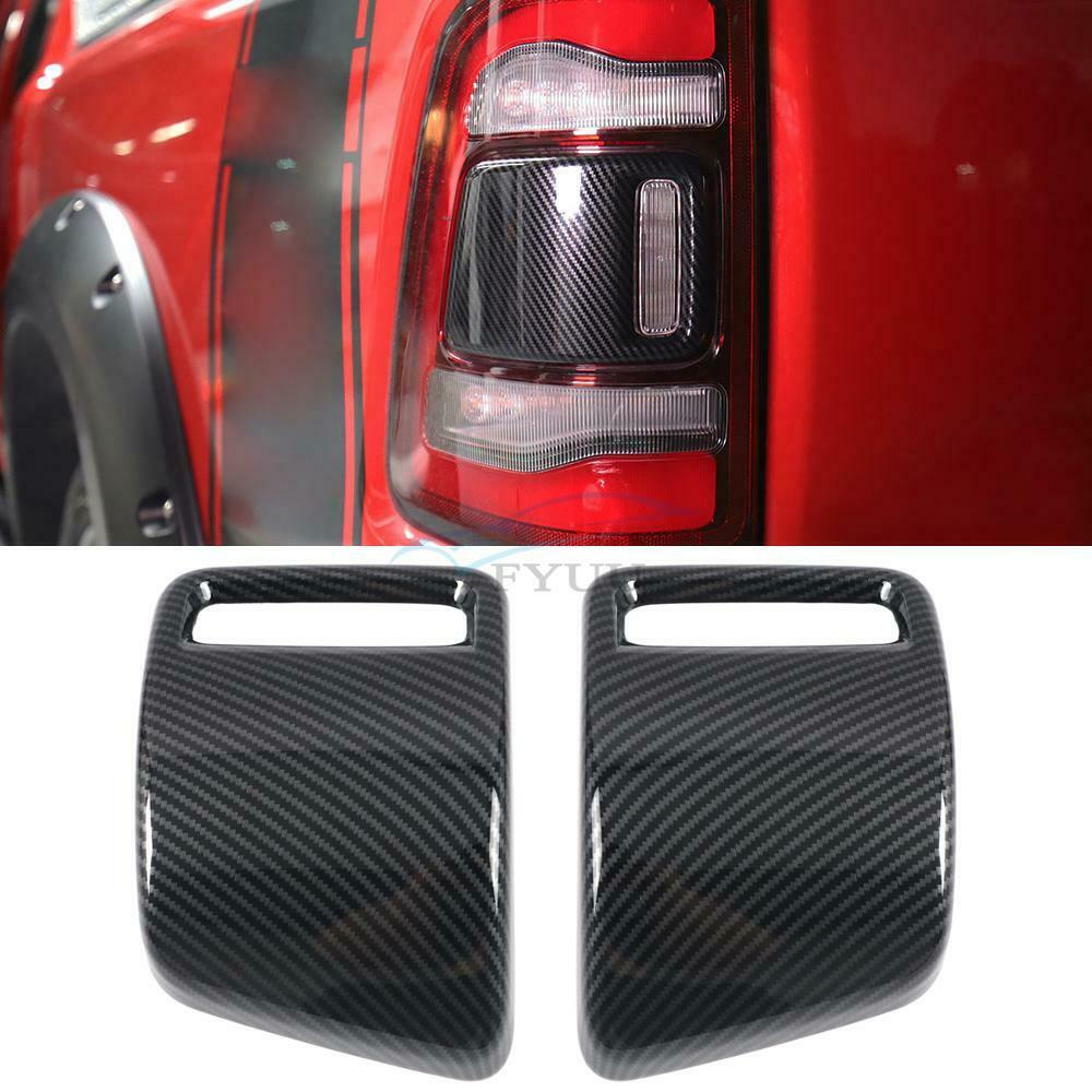 2 Pieces ABS Plastic Car Rear Tail Light Cover Trim For Dodge Ram 1500 2019-2021