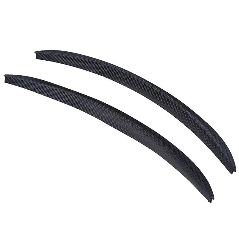Pair Carbon Fiber Car Wheel Eyebrow Arch Trim Cover Strip Protector Universal