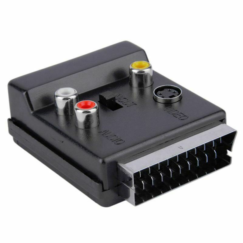 Newest Switchable Scart Male to Female S-Video 3 RCA Audio Adapter Convector WA9