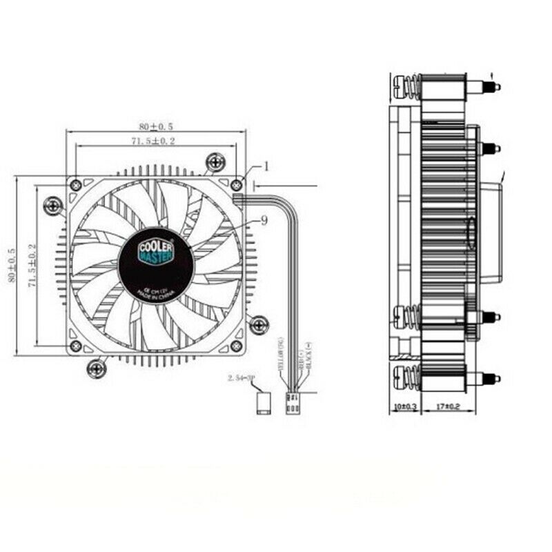 Cooler Master H115 MINI CPU Cooler with Low Noise 80mm Fan for MINI PC Box MotP8