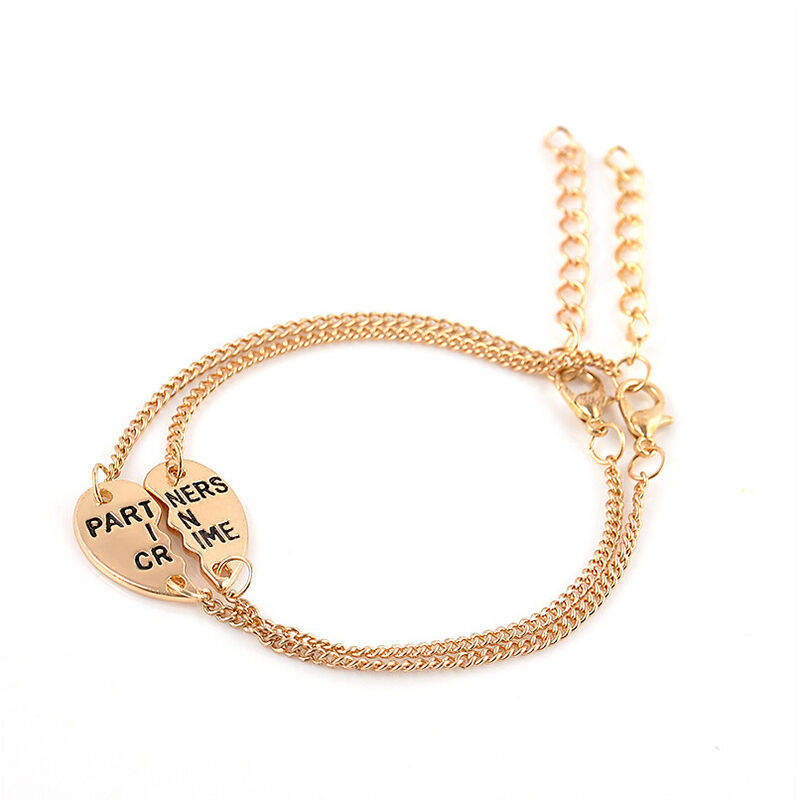 New Best Friends Forever Split Heart Pendant Bracelet Set Friendship Jewel.l8