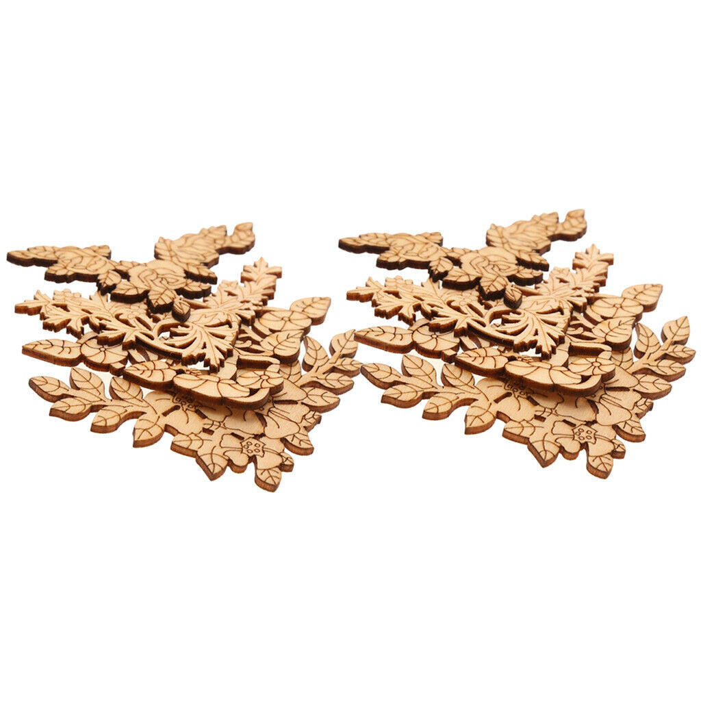 8x Wood Carved Flower Applique Elegant Frame