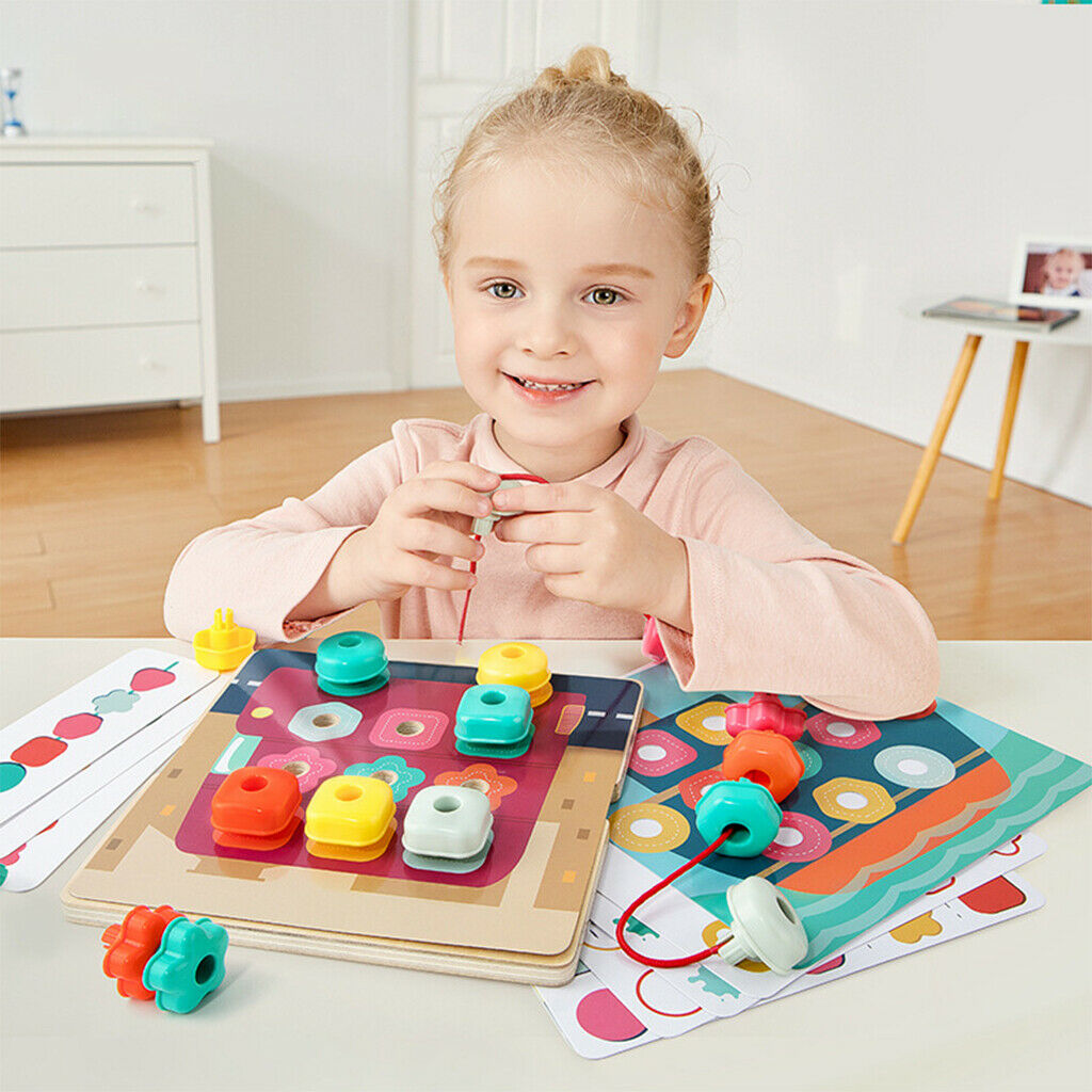 Montessori Sorting Stacking Toys Bead Infant Shape Sorting Color Cognitive