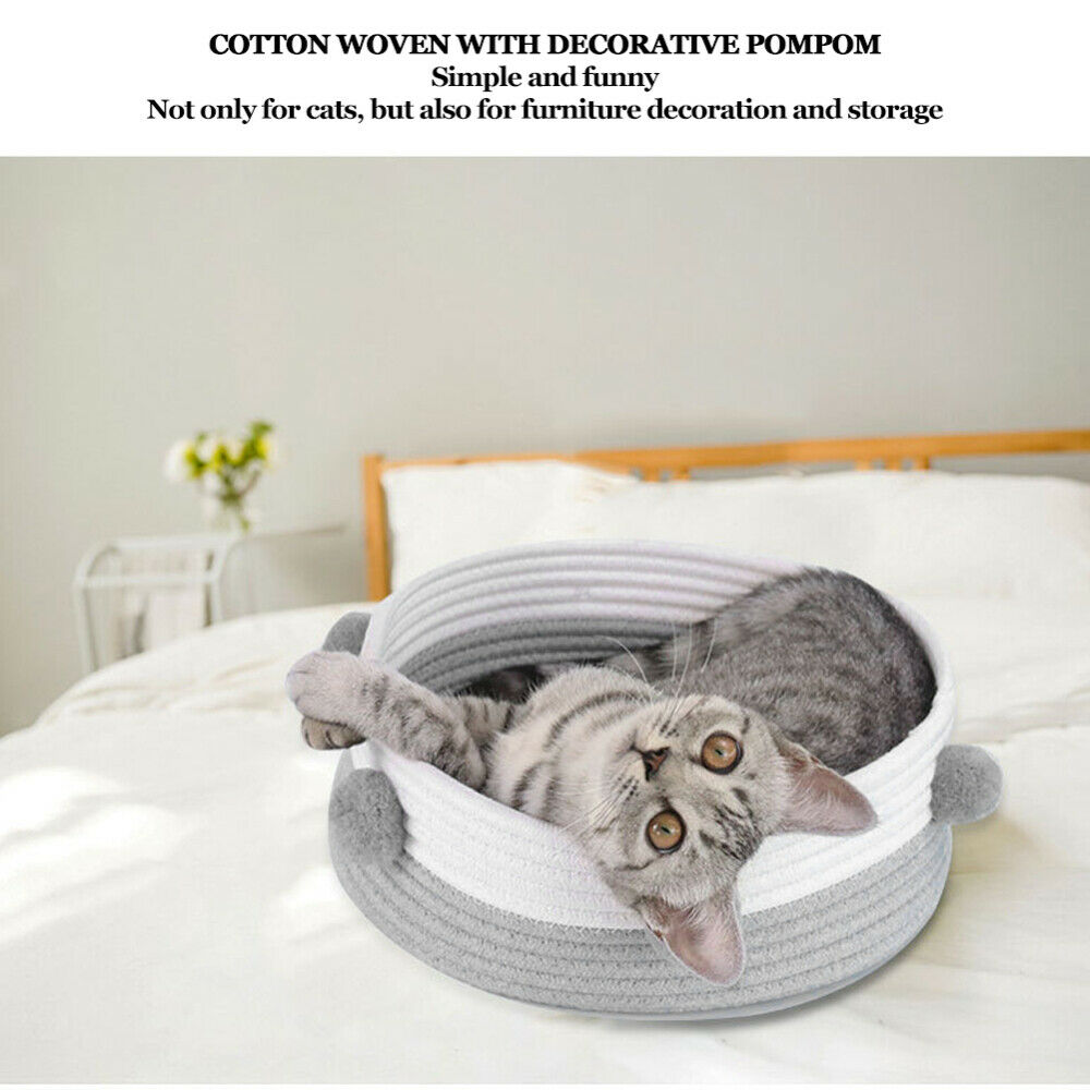 Pet Bed Pet Basket Bed Cotton Rope Bite Resistant For Four Seasons Universal