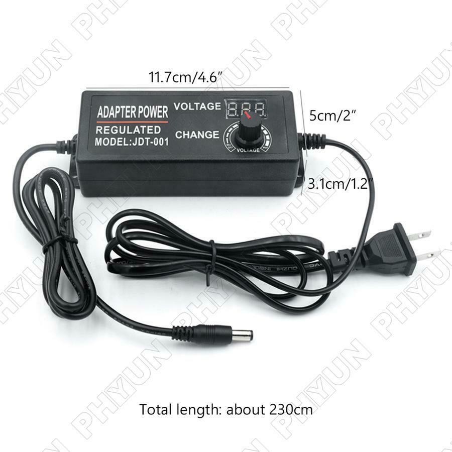 Adjustable Voltage 3V to 12V 5A AC DC Switch Power Supply Adapter w/ LED Display