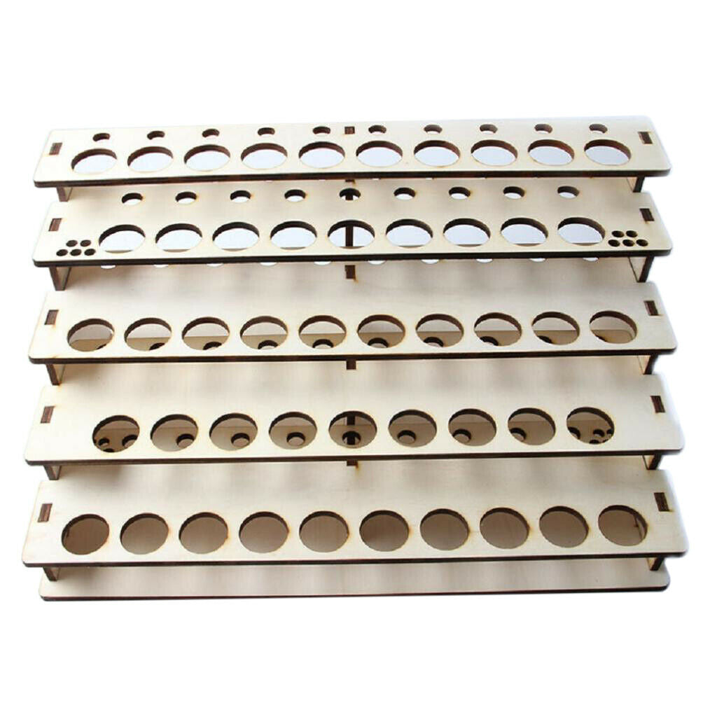 43 Holes Pigment Bottle Brushes Epoxy Tool Wooden Organizer Rack Stand