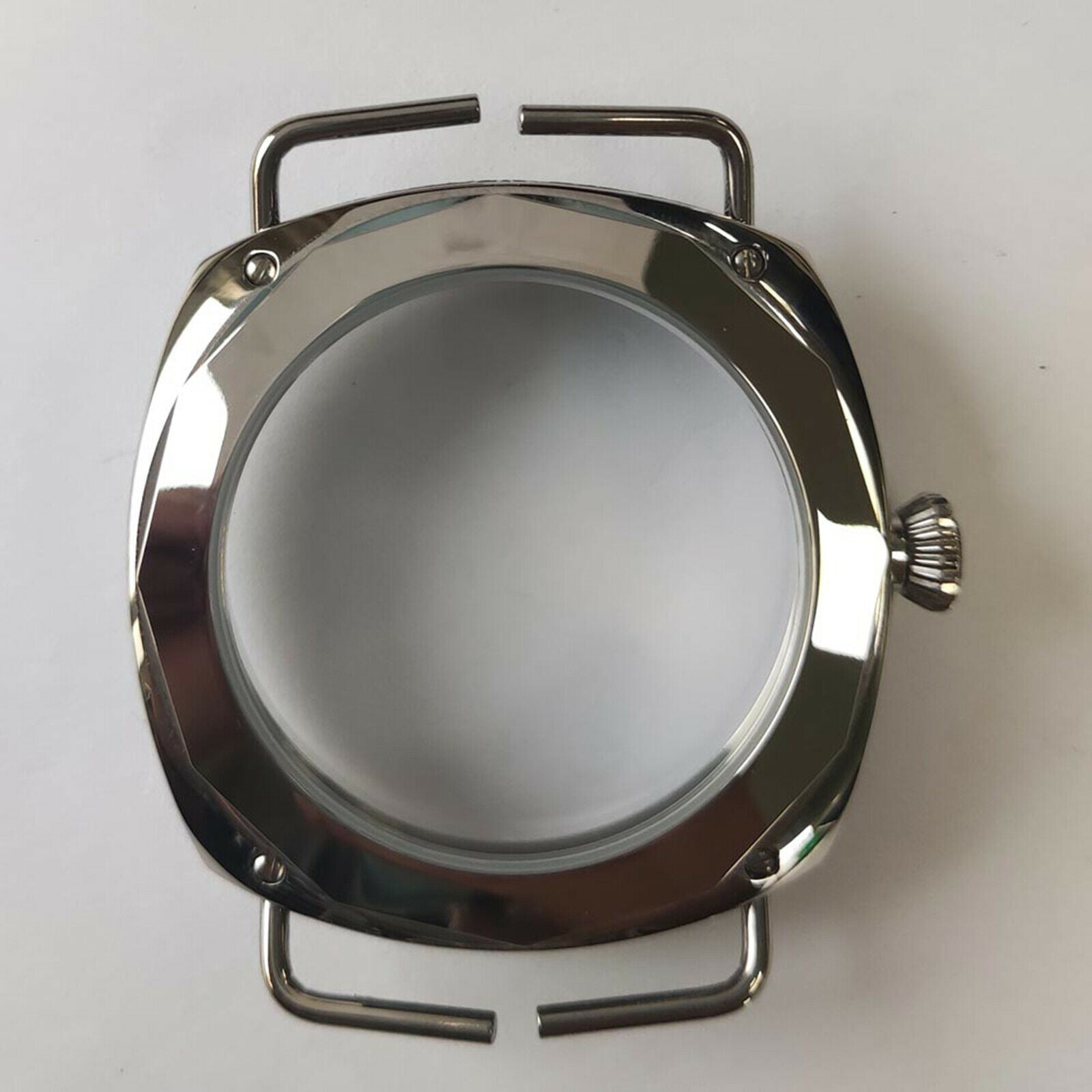 For ETA 6497/6498 Watch Movement 45mm Stainless Steel Carving Watch Case Part
