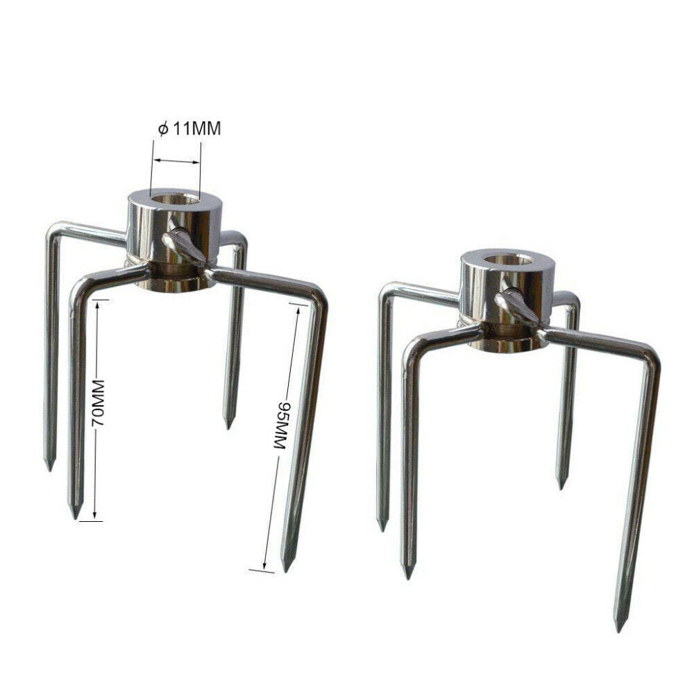 4Pcs BBQ Rotisserie Meat Forks Clamp Grill Meatpicks Stainless Steel Barbe