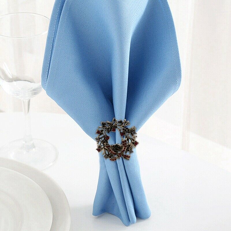 6Pcs Christmas Wreath Napkin s Metal Napkin Buckle Napkin Holder Napkin CircleJ1