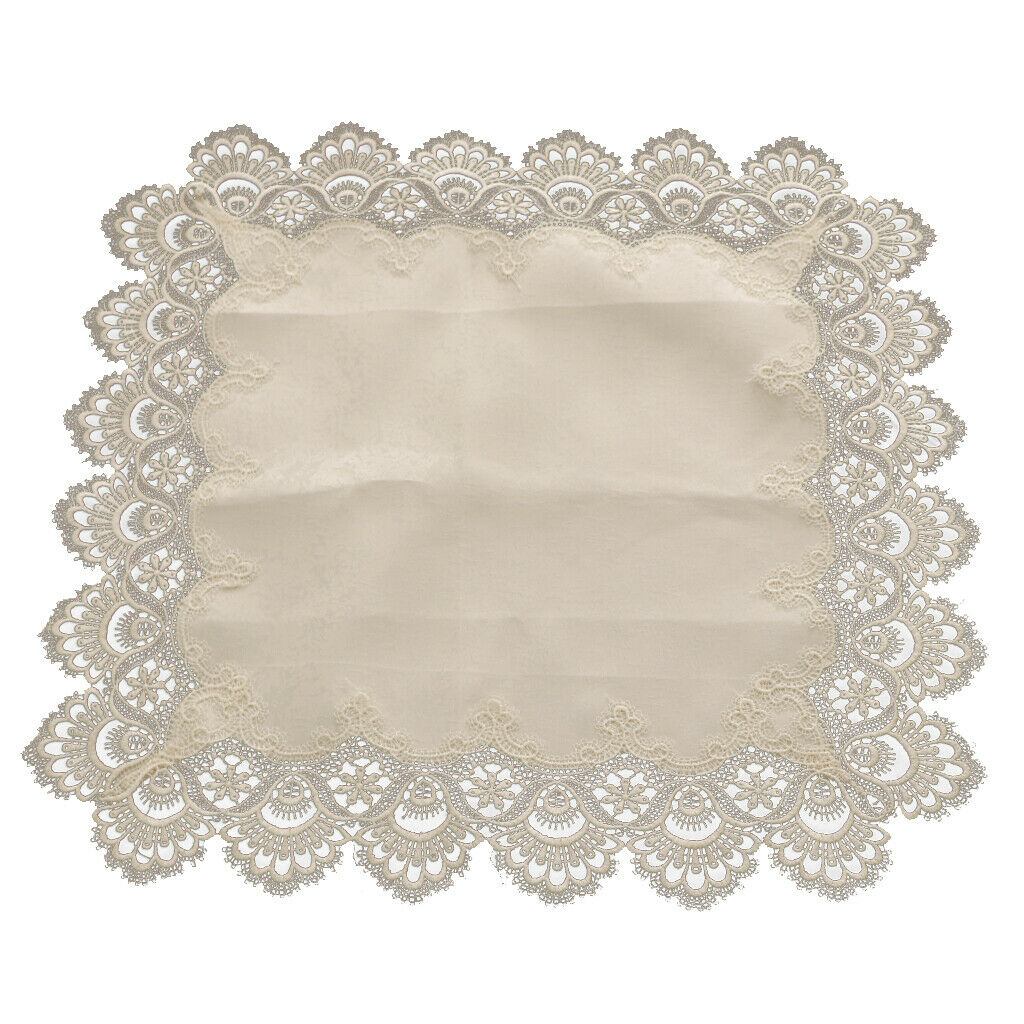 Multi-Purpose Lace Tablecloth Dinner Picnic Table Cloth Yellow 60X60cm