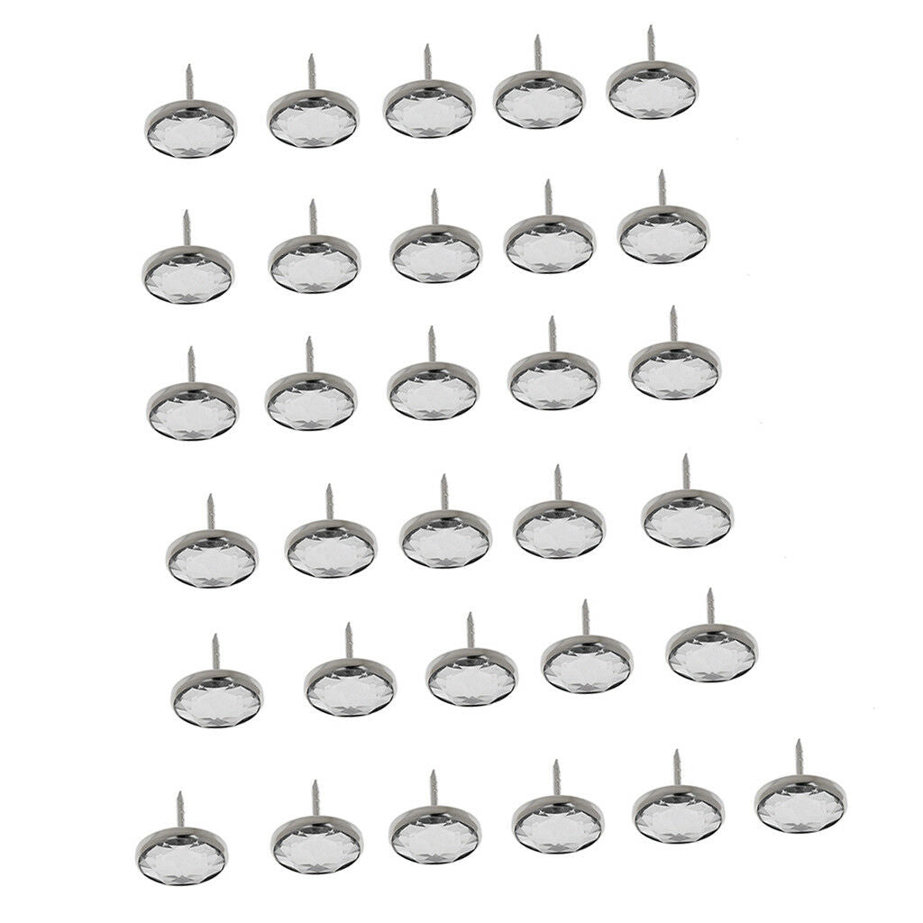 25pcs Diamante Sofa Headboard Upholstery Nails Buttons Tacks Stud Pins 20mm