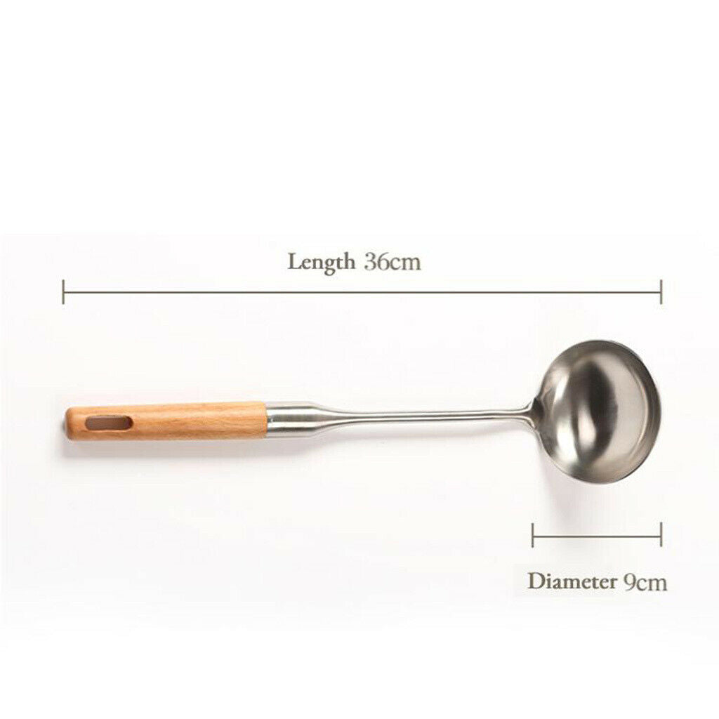 Metal Soup Spoon Ladle for Cooking Heat Resistant Tableware Long Handle