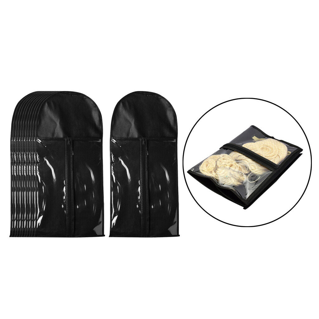 12x Wig Storage Case Hairpiece Carrier Protection Dust Proof Bag Organizer