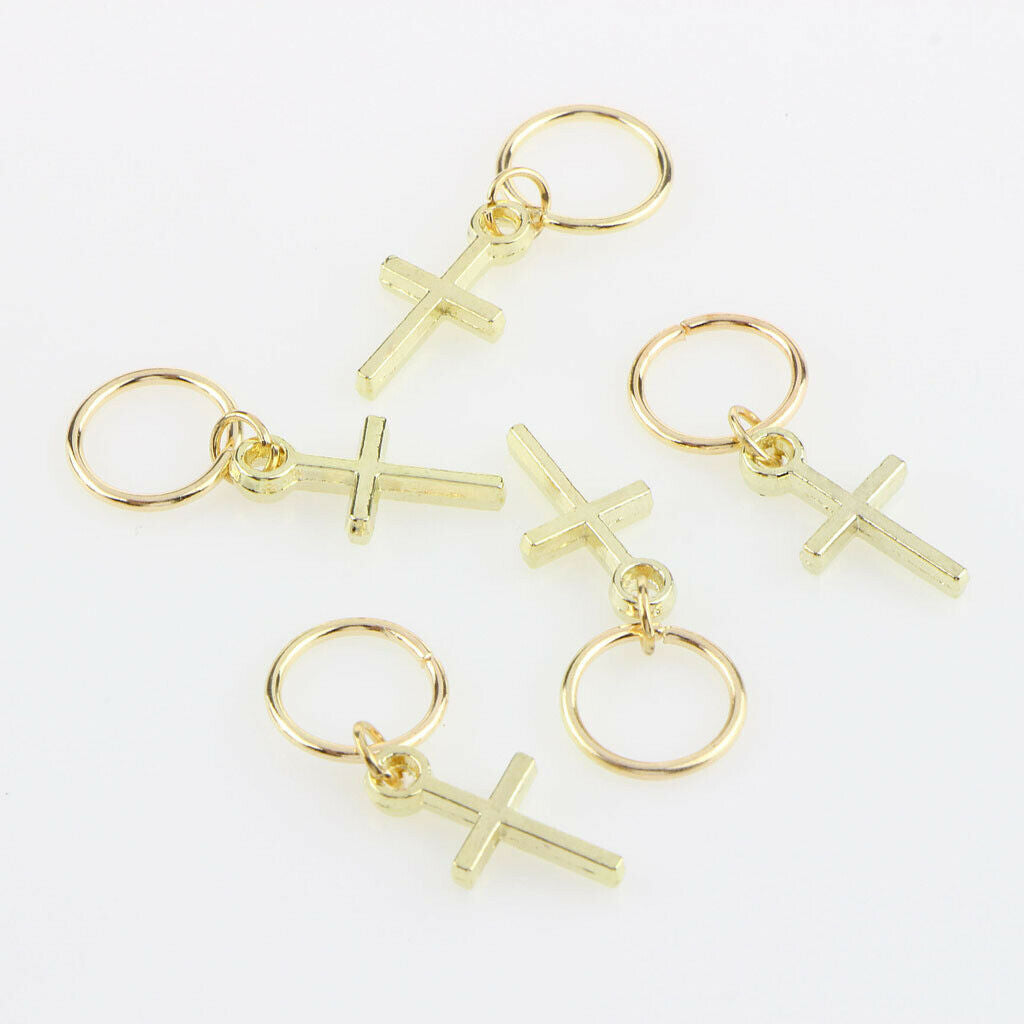 Blesiya 50 Pieces Cross Tortoise Shell Star Snowflake Hair  Braid Rings