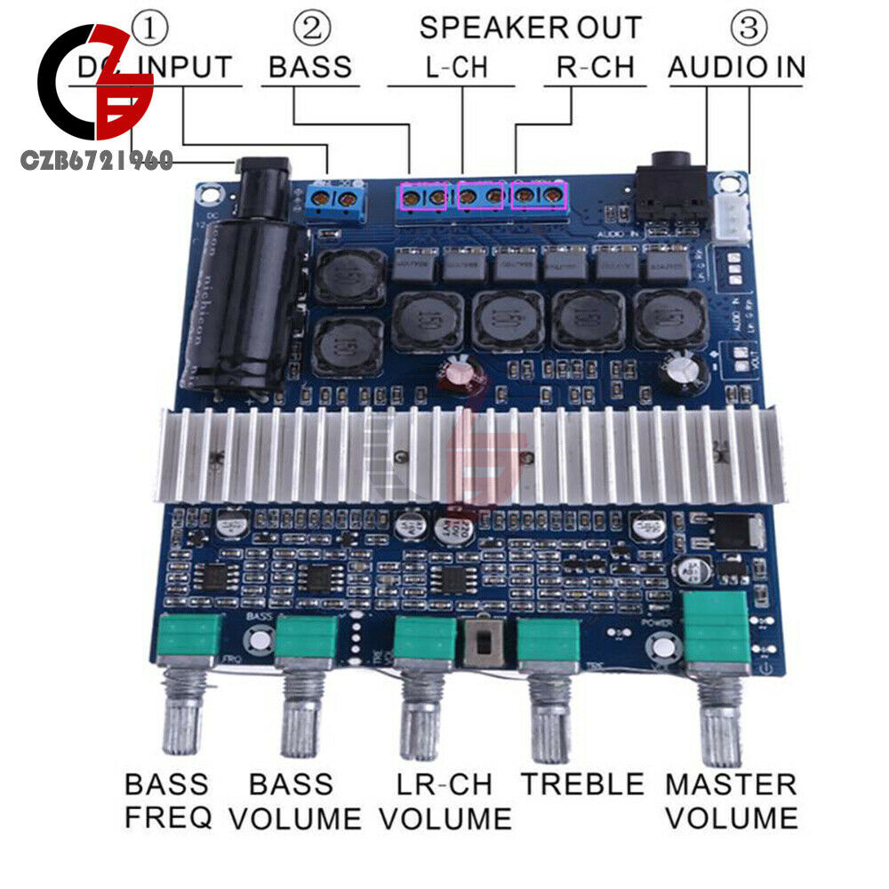 Digital Amplifier Board 12-24V Super Bass Module 50Wx2 +100W DIY  TPA3116 2.1
