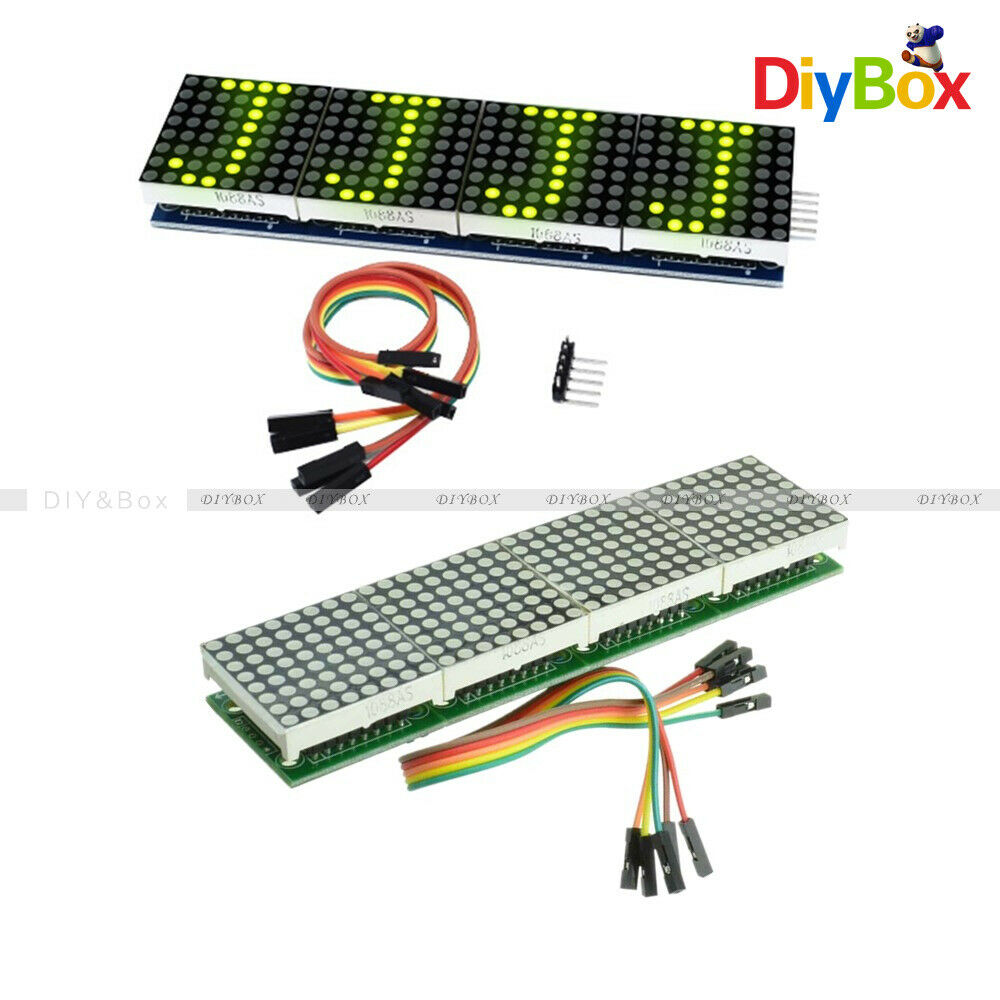 MAX7219 Yellow LED 4 in 1 Display Dot led Matrix MCU Control Module for Arduino