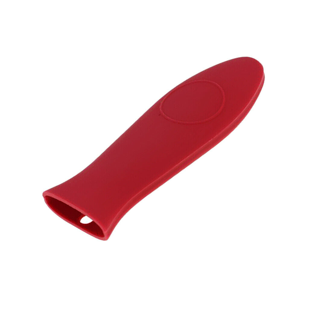 2pcs Silicone Pot Pan Handle Saucepan Holder Sleeve Slip Cover - Red & Black