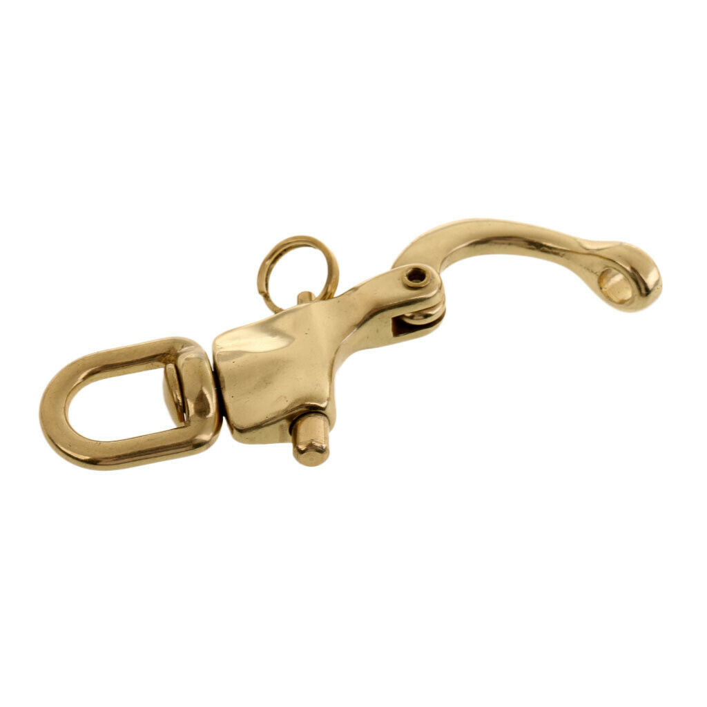 2 Pcs Stainless Steel Carabiner Accessories Marine Boat Kayak - Golden
