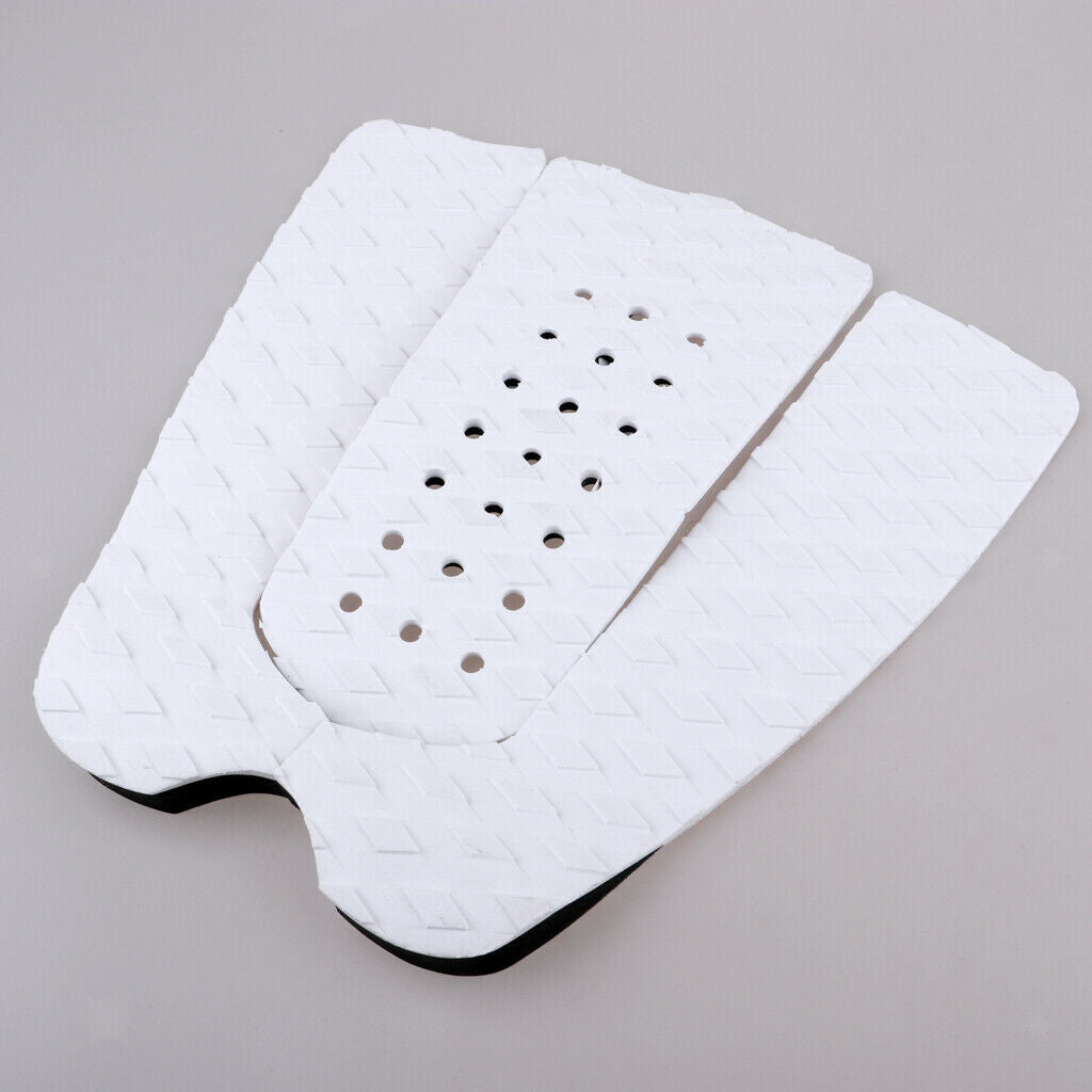 3X Premium Surfboard Traction Tail Pad White Stomp Mat Skimboard Deck Grips