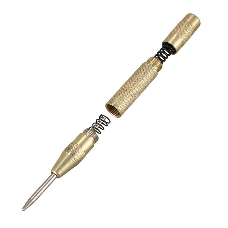 Brass Yellow Automatic Center Punch Sp Loaded Chrome Rivet Screw Auto Mark HolU4