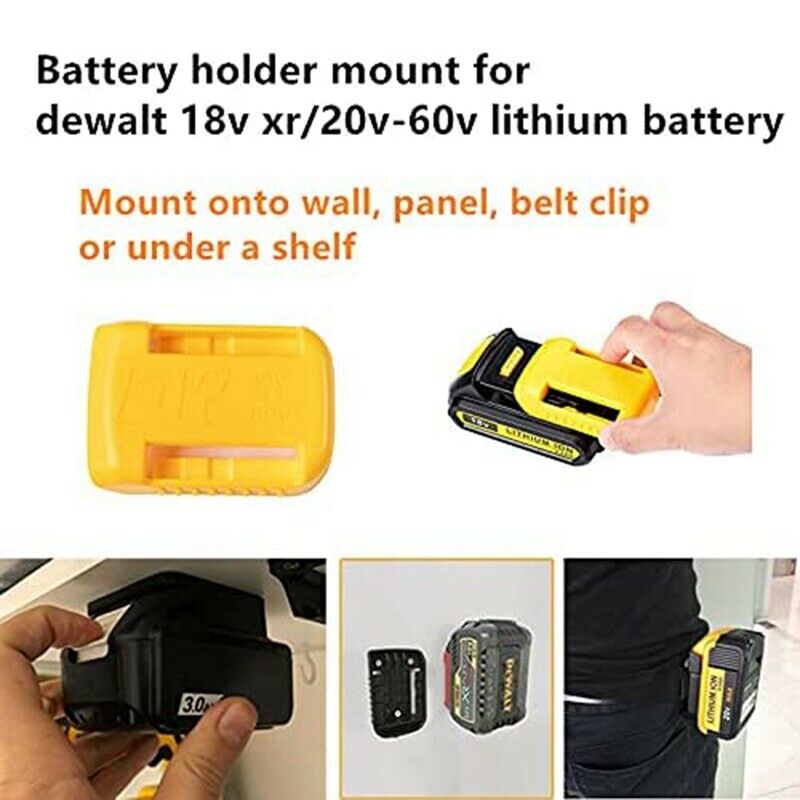 5 Packs Battery Holder Dock Mounts for DeWalt 20V 60V Battery, Wall Panel ShelB5
