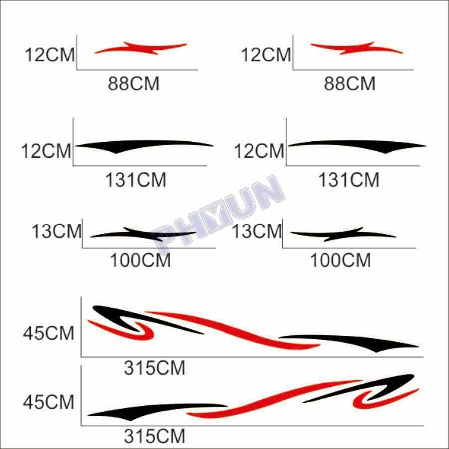 For Caravan Travel Trailer Camper Van Stripes Graphics Two Side Vinyl Stickers