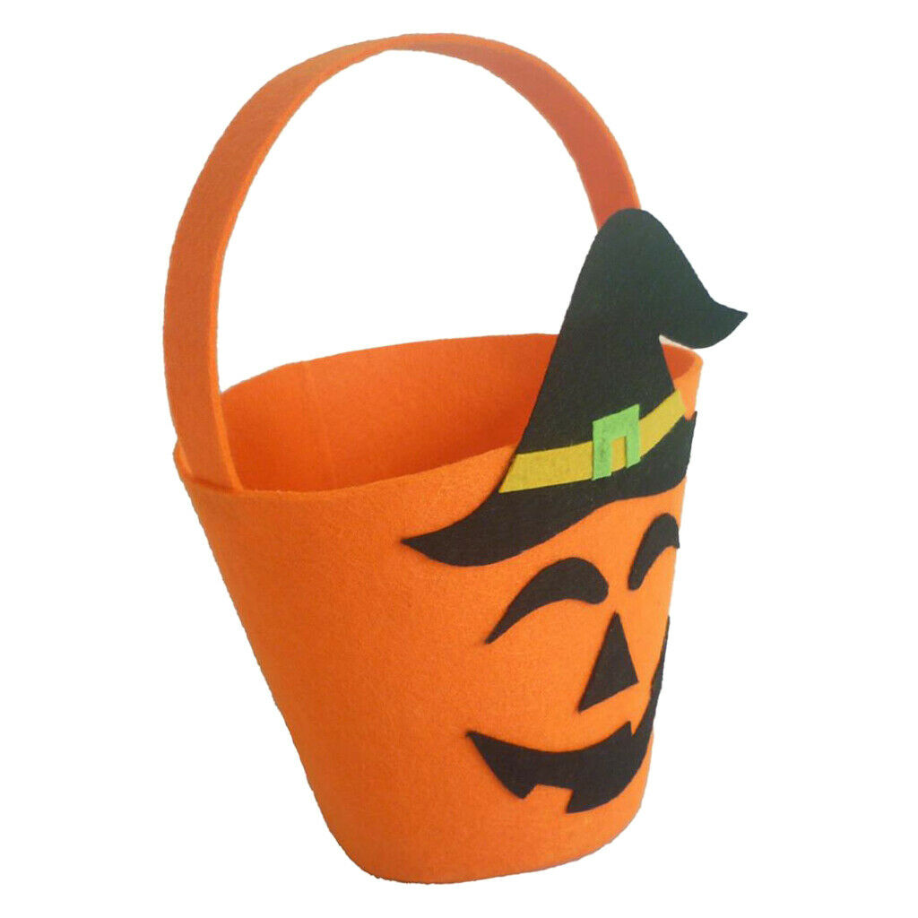 Halloween Candy Buckets Baskets Totes Gift Bags Trick or Treat Bags orange