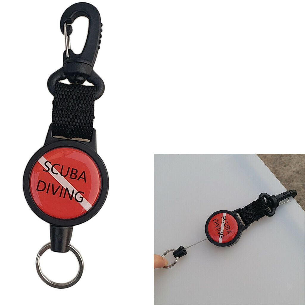 2pcs Scuba Diving Retractor Extends 40'' Dive Extendable Lanyard Hook 11lbs